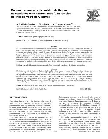 Determinación de la viscosidad de fluidos newtonianos y no ...