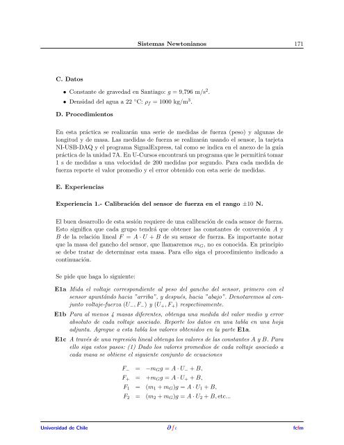 FIA2 - SISTEMAS NEWTONIANOS Semestre 2007-2 Profesores ...