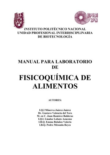 fisicoquímica de alimentos - biblioteca upibi - Instituto Politécnico ...