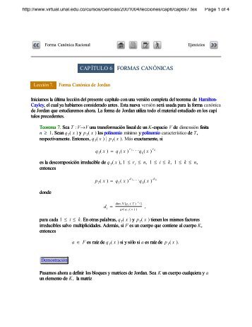 capítulo 6 formas canónicas capítulo 6 formas canónicas - UN Virtual