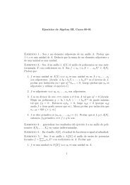 Ejercicios de Algebra III. Curso 00-01 Ejercicio 1.– Sea x un ...