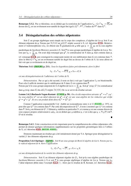 TH`ESE ´Etude des Orbites Nilpotentes par l'Application de Springer ...