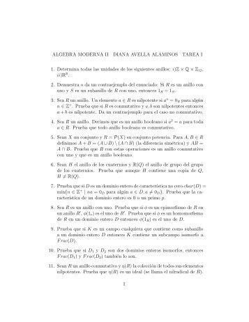 ALGEBRA MODERNA II DIANA AVELLA ALAMINOS TAREA I 1 ...