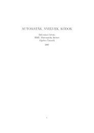 automaták, nyelvek, kódok - Matematika Intézet - Budapesti Műszaki ...