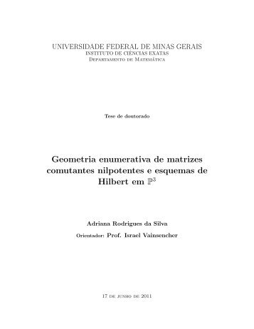 Geometria enumerativa de matrizes comutantes nilpotentes e ...