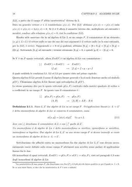 Algebre di Lie semisemplici, sistemi di radici e loro classificazione