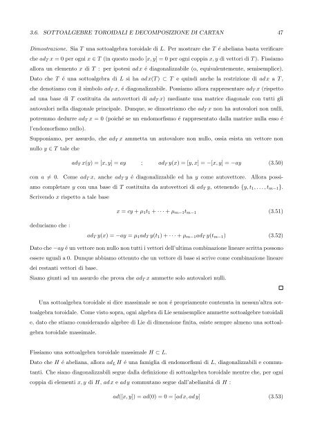 Algebre di Lie semisemplici, sistemi di radici e loro classificazione