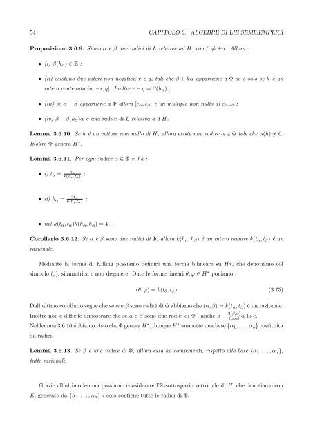 Algebre di Lie semisemplici, sistemi di radici e loro classificazione