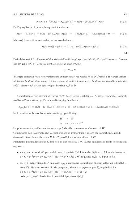 Algebre di Lie semisemplici, sistemi di radici e loro classificazione