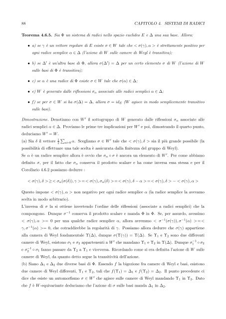 Algebre di Lie semisemplici, sistemi di radici e loro classificazione