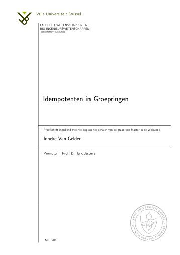 Idempotenten in Groepringen