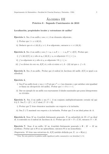 ´Algebra III - Departamento de Matematica