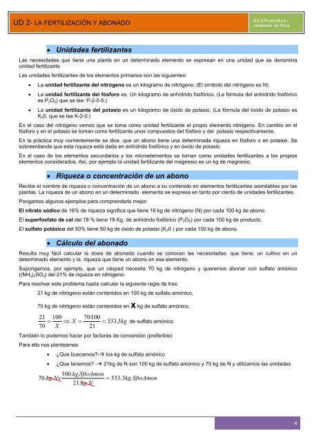 FERTILIZACIÓN Y ABONADO