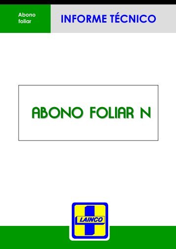 ABONO FOLIAR N - Lainco, SA