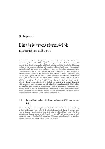 Lineáris transzformációk invariáns alterei