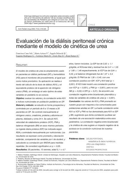 Evaluación de la diálisis peritoneal crónica mediante el modelo de ...