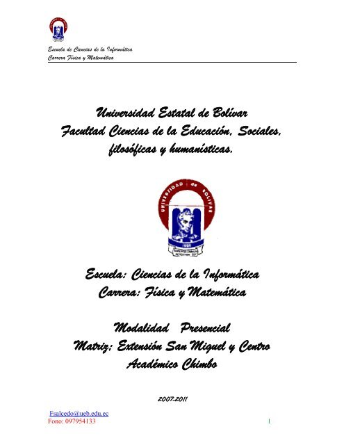 Proyecto Física y Matemática - FCE - Universidad Estatal de Bolívar