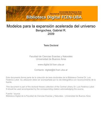 Biblioteca Digital | FCEN-UBA | Bengochea, Gabriel R.. 2009 ...