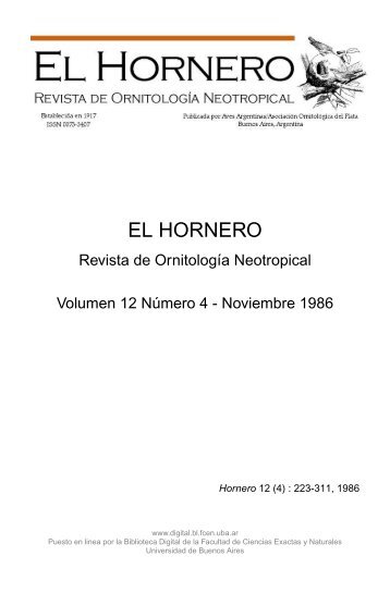 el hornero - Biblioteca Digital FCEN UBA - Universidad de Buenos ...