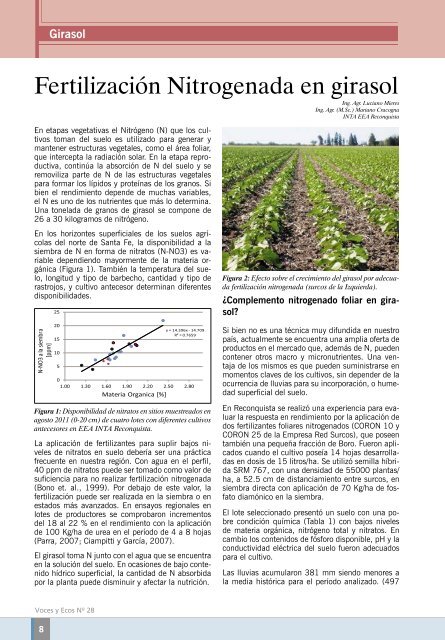 Fertilización Nitrogenada en girasol - INTA