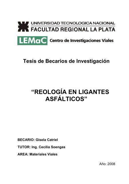 “REOLOGÍA EN LIGANTES ASFÁLTICOS” - LEMaC