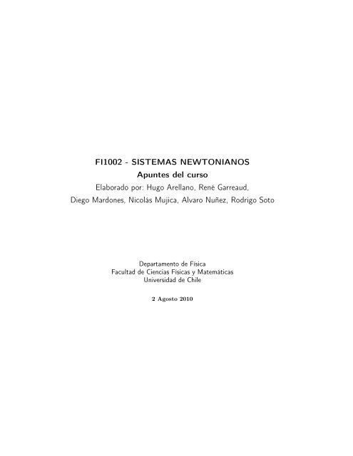 FI1002 - SISTEMAS NEWTONIANOS Apuntes del curso Elaborado ...