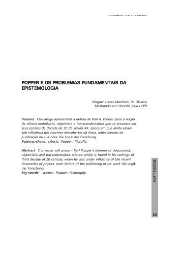 popper e os problemas fundamentais da epistemologia