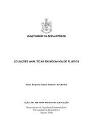 SOLUÇÕES ANALÍTICAS EM MECÂNICA DE FLUIDOS - UBI