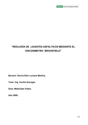 reología de ligantes asfalticos mediante el viscosimetro ... - LEMaC