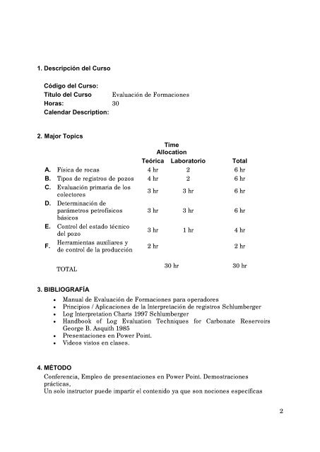 curso basico de evaluación de formaciones para ... - Mediateca Rimed