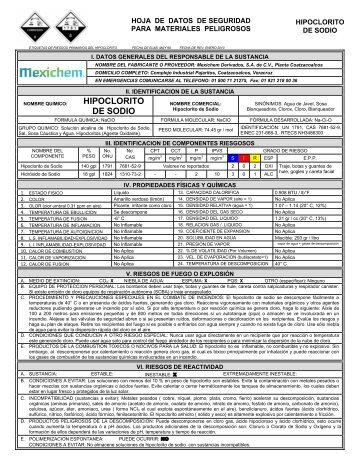 Hoja de Seguridad - Mexichem