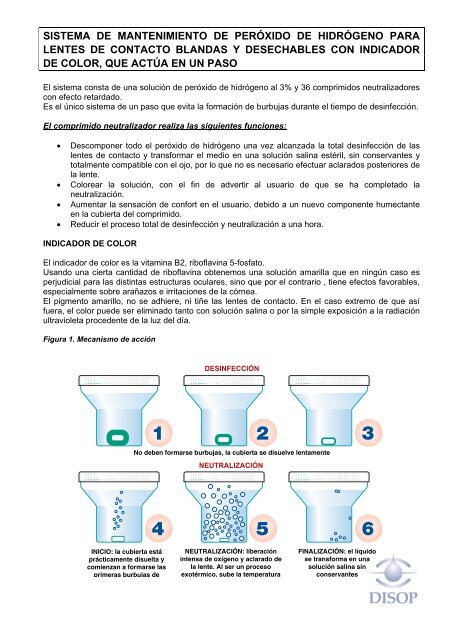 Peroxido de hidrogeno online lentes de contacto