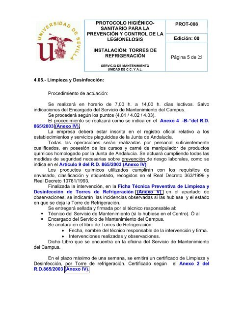 protocolo higiénico - Universidad de Sevilla