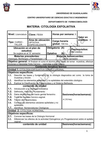 Citologia exfoliativa - Centro Universitario de Ciencias Exactas e ...