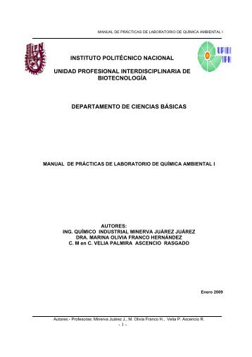 manual de prácticas de laboratorio de química ambiental i