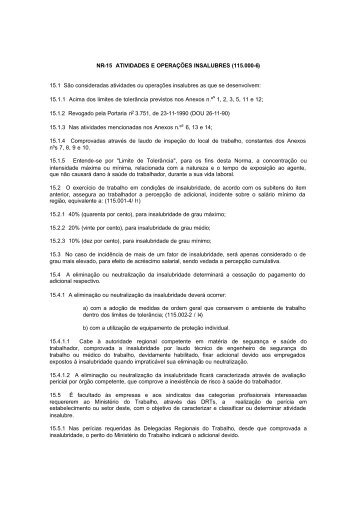 NR-15 ATIVIDADES E OPERAÇÕES INSALUBRES (115.000-6 ...