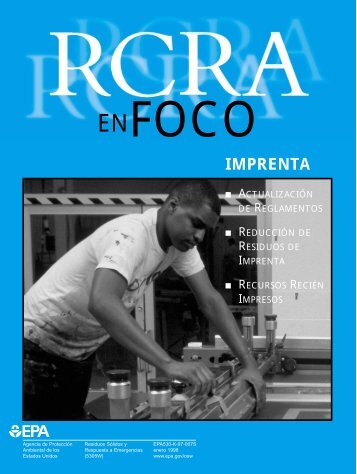 RCRA en Foco: Imprenta (PDF) - US Environmental Protection Agency