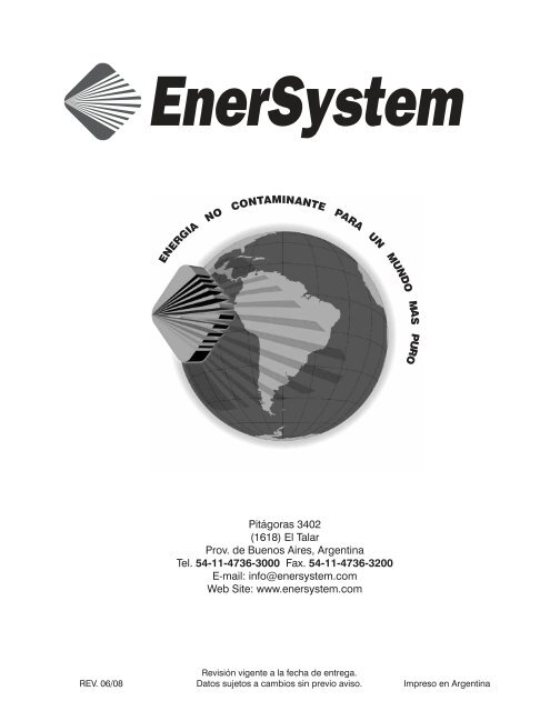 Instrucciones para la instalación, operación y ... - Enersystem