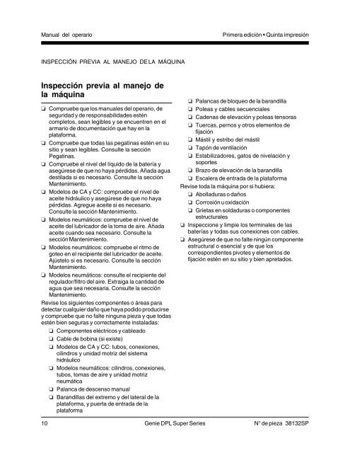 Manual del operario - Genie Industries