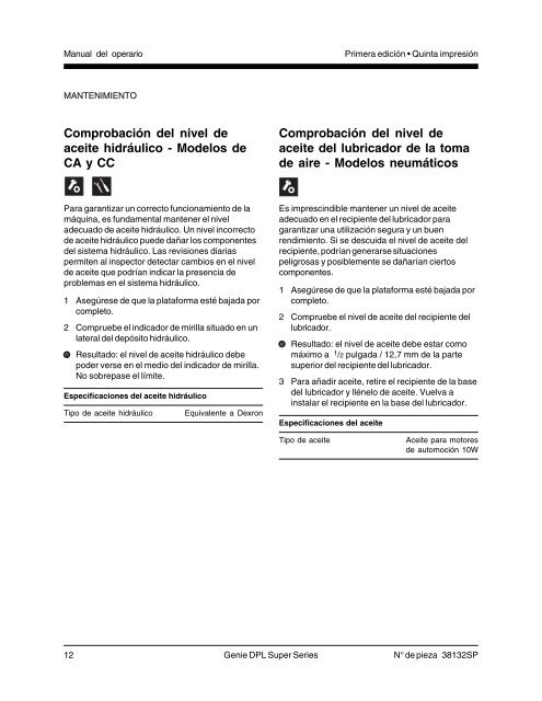 Manual del operario - Genie Industries