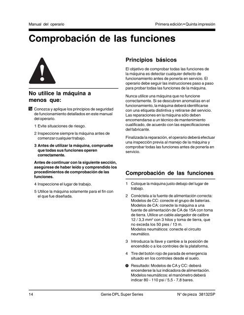 Manual del operario - Genie Industries