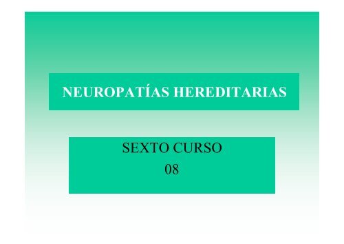 Neuropatías hereditarias