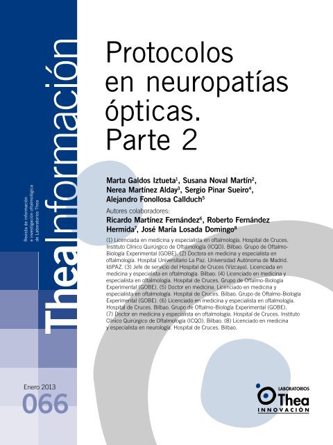 Protocolos en neuropatías ópticas. Parte 2 - Laboratorios Thea
