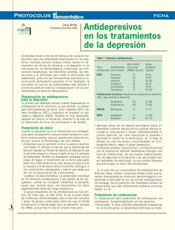 Protocolo: "Antidepresivos en los tratamientos de la depresión"