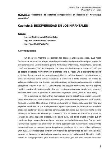 BIODIVERSIDAD EN LOS ÑIRANTALES - Secretaria de Ambiente y ...