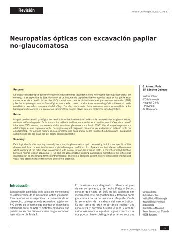 Neuropatías ópticas con excavación papilar no-glaucomatosa