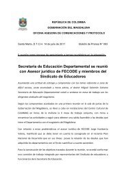 Secretaria de Educación Departamental se reunió ... - Sedmagdalena