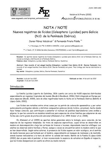 NOTA / NOTE - Asociación Entomolóxica Galega