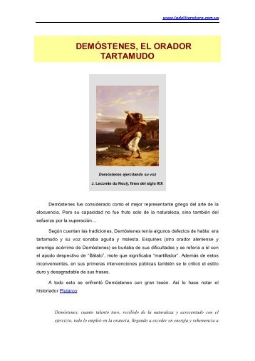 DEMÓSTENES, EL ORADOR TARTAMUDO - Ladeliteratura.com.uy