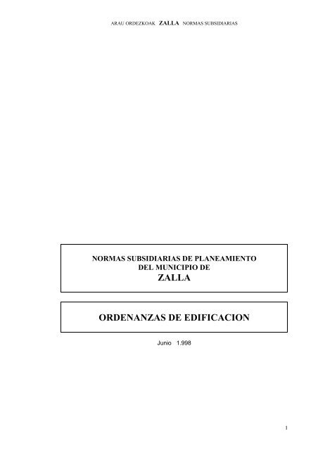 NNSS Ordenanzas de edificación - Ayuntamiento de Zalla